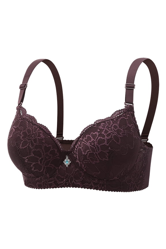Bras for Women Lace Flower Gathered Together Plus Size Full Cup Seamless Push Up Shaping Adjustable Shoulder Straps Everyday Bras
