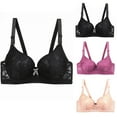 thumbnail image 1 of Tbopshirt Bras for Women Plus Size,Stretch Push-Up Womens Bras,3PC Bra Women's Underwear Sagging,Collar,and Sexy Bra With Lace Thin Large Soft Steel Ring Women's Daily, 1 of 3