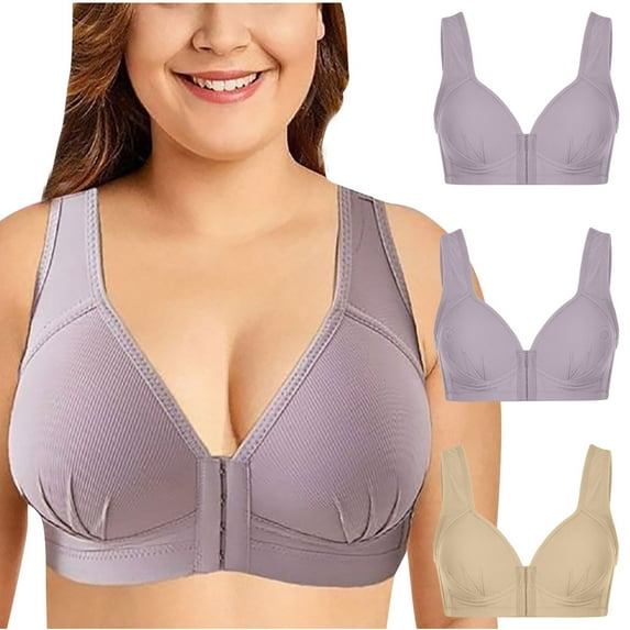 Tbopshirt Bras for Women Plus Size Clearance,Stretch Push-Up Womens Bras,Women's Solid Color Bra Underwear 3-piece Bra Daily Underwear,Up to 50% Off Fashion