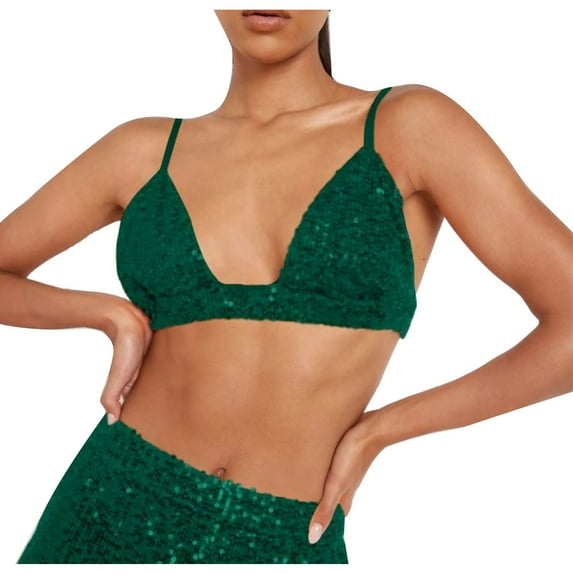 Tbopshirt Bras for Women Plus Size,Stretch Push-Up Womens Bras,Women's Summer Solid Color Nightclub Style Sequined Fashion Casual Bra
