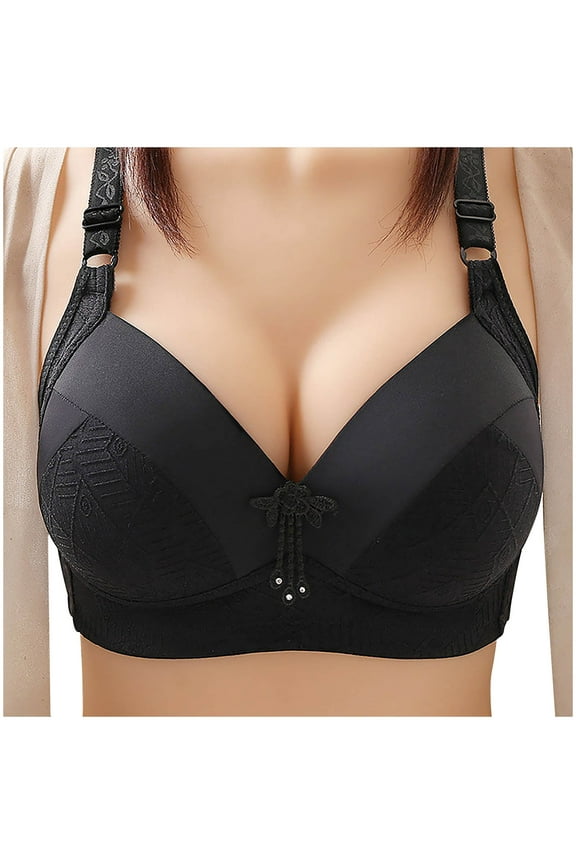 Bras for Women Plus Size,Wirefree Padded Bra Push Up,Side Retraction No Steel Underwear Strap Type Thin Mould Cup Breathable Bra,Women's T-Shirt Bras