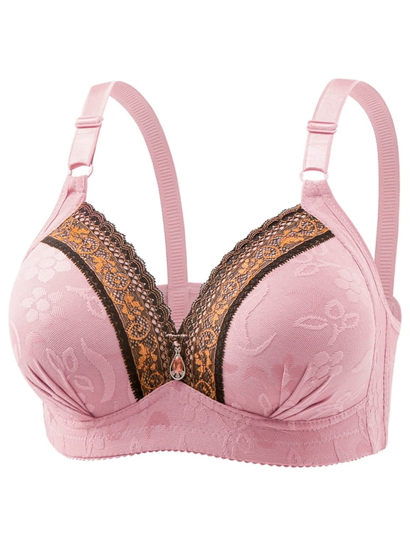 Bras for Women Plus Size,Wirefree Padded Bra Push Up,Woman's Embroidered Glossy Comfortable Breathable Bra Underwear No Rims,Women's T-Shirt Bras
