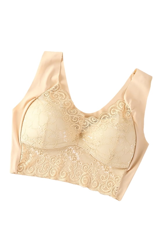 Bras for Women Plus Size,Wirefree Push up Bras,Women Lady Lace Gathered Bra Plus Size Sports Bra Underwear Yoga Hollow Out Bra Cup,Women's T-Shirt Bras