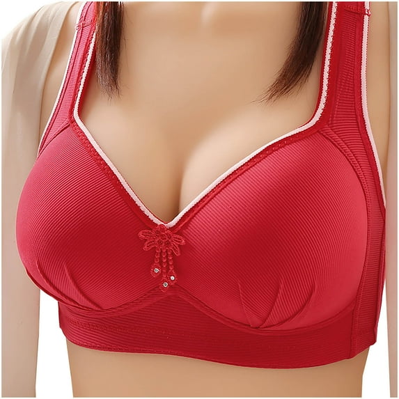 Tbopshirt Bras for Women,Woman's Printing Gathered Together Daily Bra Underwear No Rims