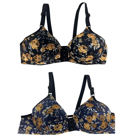 Tbopshirt Bras for Women Fashion Bowknot Printing Comfortable Hollow Out Bra Underwear No Rims