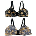 thumbnail image 1 of Tbopshirt Bras for Women Fashion Bowknot Printing Comfortable Hollow Out Bra Underwear No Rims, 1 of 4