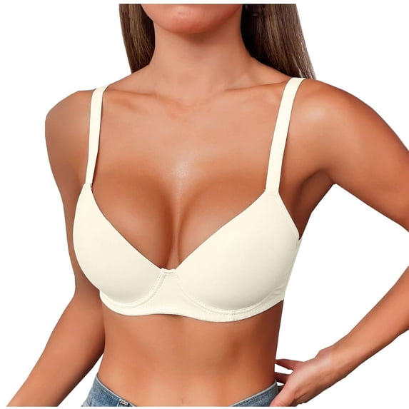 Tbopshirt Bras for Women Maternity & Nursing Lightweight Soft Breathable Solid Color Bra Push up Underwire Bra