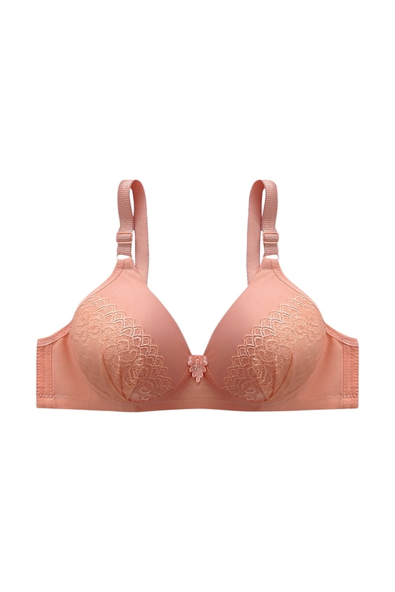 Bras for Women Plus Size,Wirefree Padded Bra Push Up,Embroidered Glossy Comfortable Breathable Bra Underwear No Rims,Women's T-Shirt Bras