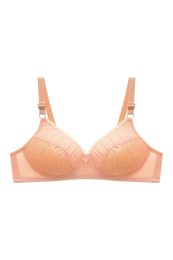Bras for Women Plus Size,Wirefree Padded Bra Push Up,Embroidered Glossy Comfortable Breathable Bra Underwear No Rims,Women's T-Shirt Bras