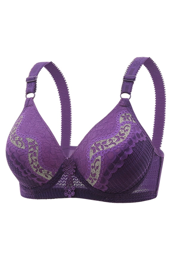 Bras for Women Plus Size,Wirefree Padded Bra Push Up,Embroidered Glossy Comfortable Breathable Bra Underwear No Rims,Women's T-Shirt Bras
