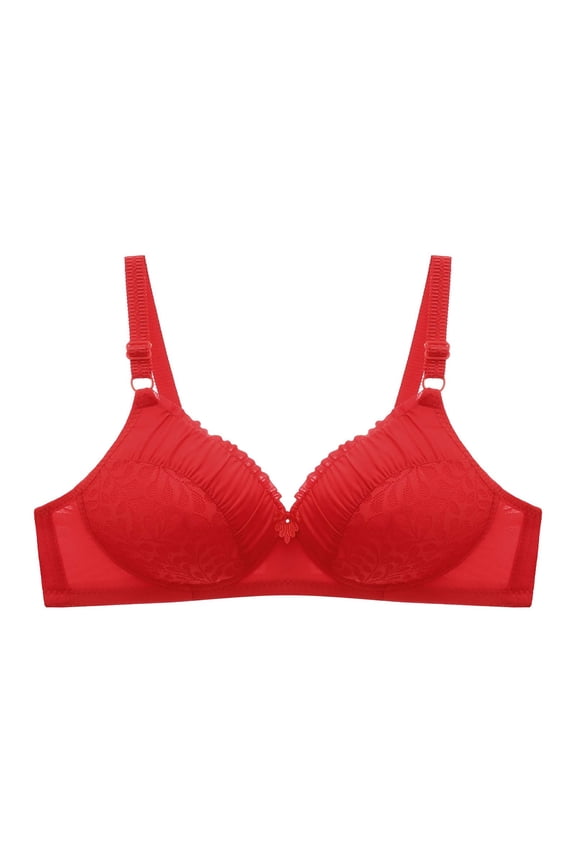 Bras for Women Plus Size,Wirefree Padded Bra Push Up,Embroidered Glossy Comfortable Breathable Bra Underwear No Rims,Women's T-Shirt Bras