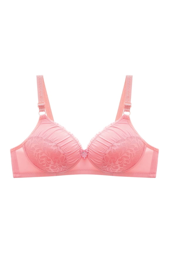 Bras for Women Plus Size,Wirefree Padded Bra Push Up,Embroidered Glossy Comfortable Breathable Bra Underwear No Rims,Women's T-Shirt Bras