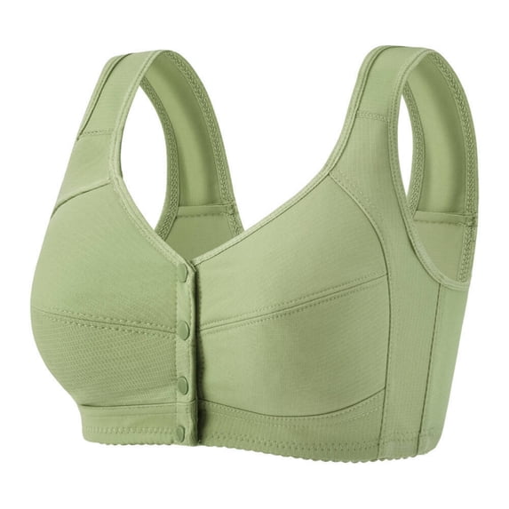 Tbopshirt Bras for Women Push Up Bra Comfortable Plus size Front button Underwear Without Rims and Wide Shoulder Straps Style Daily Bra