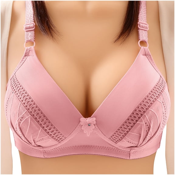 Tbopshirt Bras for Women Solid Color Comfortable Hollow Out Perspective Bra Underwear No Rims