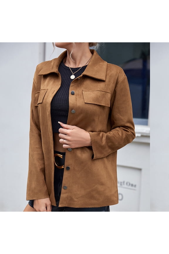 Cardigan for Women Casual Long Sleeve Coat Hoodless Jacket Single-Breasted Fashionable Pocket Tops Girls Zip Up Jacket