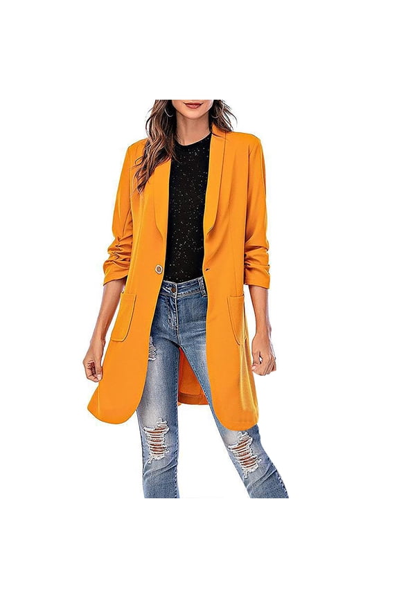 Cardigan for Women,Fashion Casual Women's Solid Three-Quarter Sleeve Button Tops Ladies Cardigan Coat Girls Zip Up Jacket