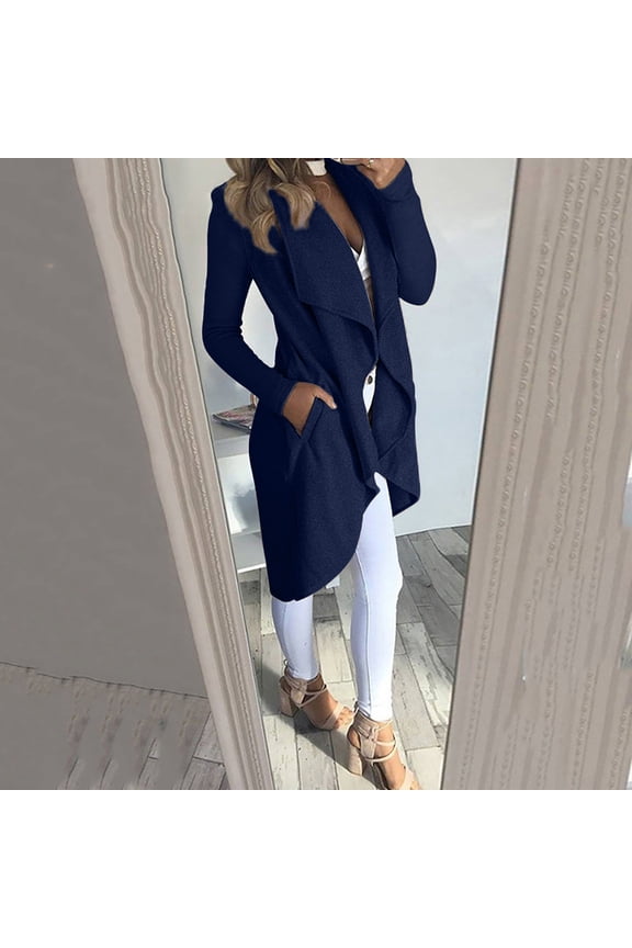 Cardigan for Women,Women Casua Solidl Long Sleeve Bottons Loose Hoodless Outwear Tops Girls Zip Up Jacket