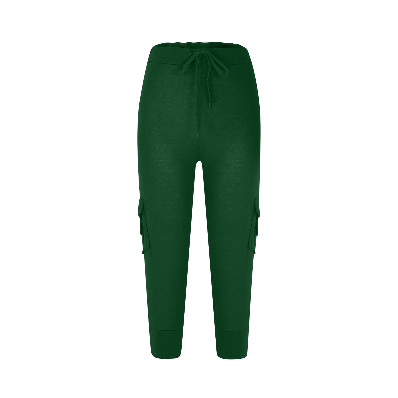 Cargo Pants for Women Workout Out Leggings Stretch Waist Button Pocket Yoga Gym Cropped Trousers,Gifts for Women,Yoga Pants Women