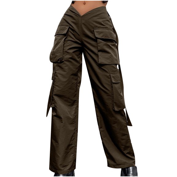 Tbopshirt Cargo Pants for Women,Womens Pants,Women's Street Style Fashion Design Sense Multi Pocket Overalls Low Waist Sports Pants,Gifts for Women
