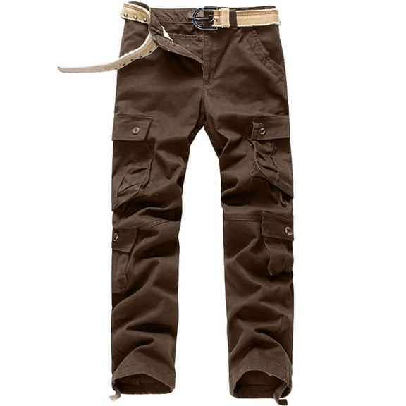 Tbopshirt Cargo Pants for Men,Men's Solid Multi-Pocket Washed Overalls Outdoor Casual Pants Trousers Sweatpants for Men