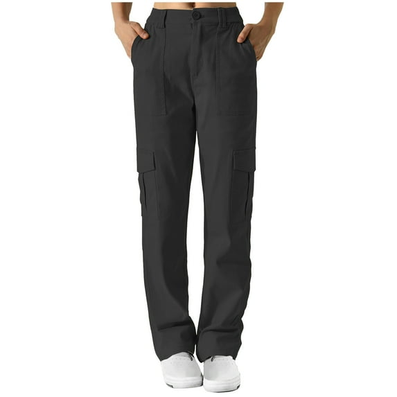 Tbopshirt Cargo Pants for Women,Womens Pants,Fashion Women Solid Sports Casual Skinny Pockets High Waist Pants,Gifts for Women