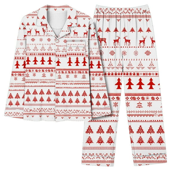 Iyufng Christmas Pajamas for Women Set,Womens Pajama Sets,Christmas Pjs Sets for Women with Pockets 2 Piece Long Sleeve Printed Home Wear,Womens Plus Loungewear,Christmas