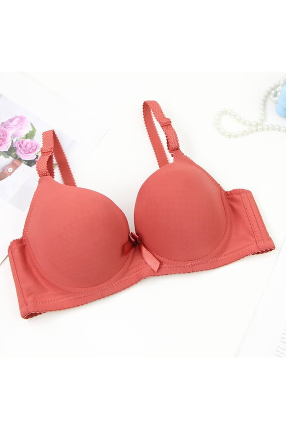 Seamless Bras for Women Push Up Solid Color Gathering Back Buckle Breathable Adjustable Shoulder Straps Shaping Plus Size Everyday Bras