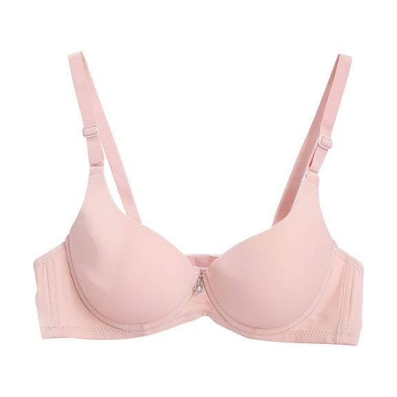 Tbopshirt Seamless Bras for Women Push Up Plus Size Solid Color Gathering Back Buckle Breathable Adjustable Shoulder Straps Shaping Double Breasted Everyday Bras