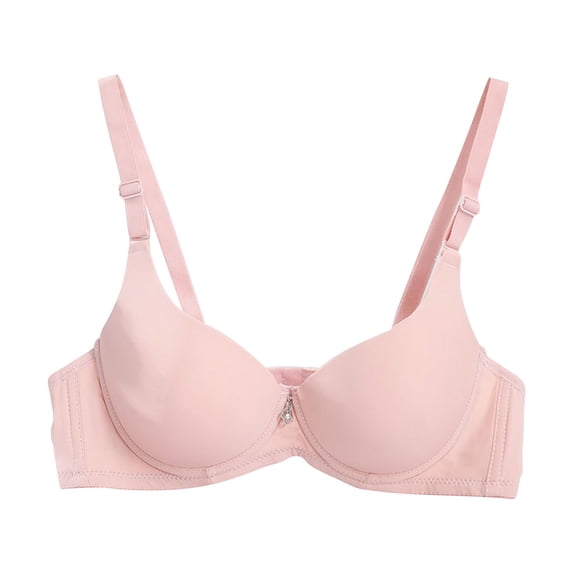 Tbopshirt Seamless Bras for Women Push Up Plus Size Solid Color Gathering Back Buckle Breathable Adjustable Shoulder Straps Shaping Double Breasted Everyday Bras