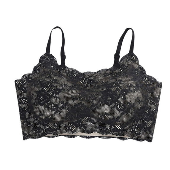 Tbopshirt Womens Bras Wirefree Push Up Solid Color Blocking Lifting Gathering Folding Sagging Lace Bra