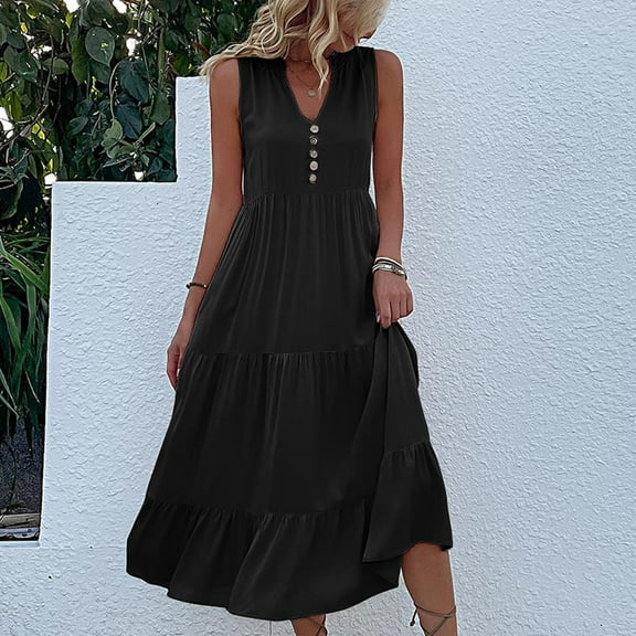 Tbopshirt Dresses for Women 2025,Fashion Women's Spring,Summer and Autumn Casual One-shoulder Sleeveless Solid Color Dress