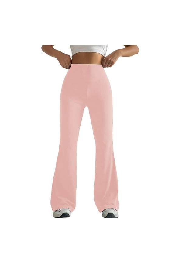 Flare Yoga Pants for Women,Flare Leggings with Tummy Control,Solid Color High-Waisted Wide Leg Tight Fitting Hip Shaping Flared Pants,S-XXL