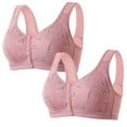 thumbnail image 1 of Tbopshirt Front Closure Wireless Bras for Women Plus Size,Women Bras 2PC Traceless Comfortable No Steel Ring Breathable Gathering Front Opening Buckle Bra Underwear, 1 of 7