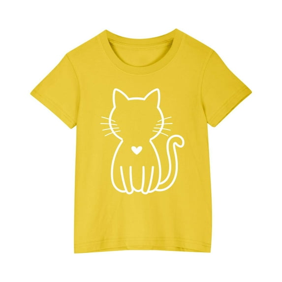 Tbopshirt Girls Clothes,Kids Fashion Casual Gifts for Girls,Toddler Kids Boys Girls Cotton T-shirt Cute Round Neck Print Tee Short Sleeve Top 3-10 Years