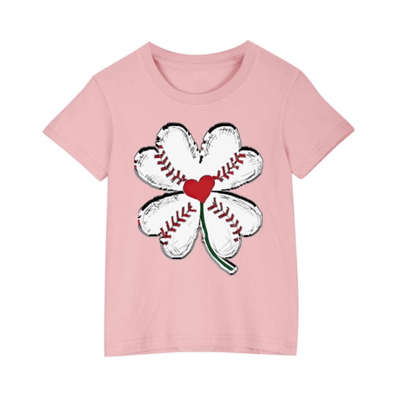 Tbopshirt Girls Clothes,Kids Fashion Casual Gifts for Girls,Toddler Kids Boys Girls Cotton T-shirt Cute Round Neck Print Tee Short Sleeve Top 3-10 Years