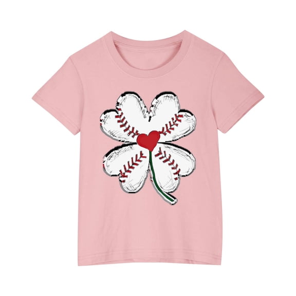 Tbopshirt Girls Clothes,Kids Fashion Casual Gifts for Girls,Toddler Kids Boys Girls Cotton T-shirt Cute Round Neck Print Tee Short Sleeve Top 3-10 Years