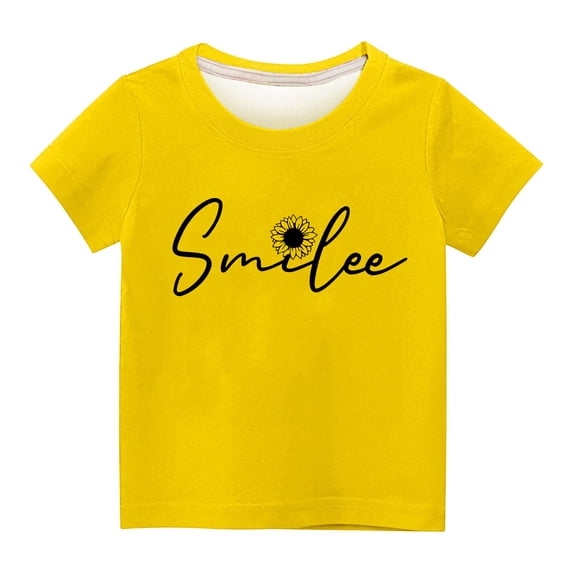Tbopshirt Girls Clothes,Summer Clearance Casual Gifts for Girls,T Shirt for Kids Short Sleeve Graphic Round Neck Crop Top for 3-12 Years Girls and Boy Tee,Kids Savings Deals