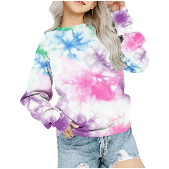 Tbopshirt Girls Hoodies,Girls Sweatshirts,Hoodies for Girls,Girls Crewneck Oversized Sweatshirt Kids Fashion Long Sleeve Pullover Tops 1-12 Years,Hoodless Sweatshirt