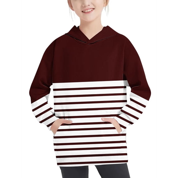Tbopshirt Girls Hoodies,Girls Sweatshirts,Hoodies for Girls,Crewneck Oversized Hooded Sweatshirt Kids Fashion Long Sleeve Pullover Tops 4-14 Years for Girls and Boys