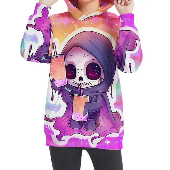 Tbopshirt Girls Hoodies Halloween Costumes for Kids Girls Sweatshirts,Hoodies for Girls,Crewneck Oversized Hooded Sweatshirt Long Sleeve Pullover Tops 4-14 Years Girls and Boys
