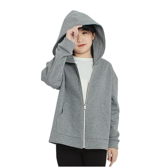 Tbopshirt Girls Hoodies Zip Up,Girls Sweatshirts,Hoodies for Girls,Long Sleeve Hooded Blouse Printed Coat Children's Hooded Zippered Jacket Loose Coat,Girls Hooded Sweatshirts