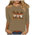 thumbnail image 1 of Tbopshirt Halloween 3/4 Tshirts Women Graphic,Halloween Shirts for Women,Women's Fashion Printed Casual Pullover Round Neck 3/4 Sleeve T-shirt Top,Halloween Tops Plus Size,Halloween Gifts, 1 of 4