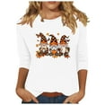 thumbnail image 1 of Tbopshirt Halloween 3/4 Tshirts Women Graphic,Halloween Shirts for Women,Women's Fashion Printed Casual Pullover Round Neck 3/4 Sleeve T-shirt Top,Halloween Tops Plus Size,Halloween Gifts, 1 of 4