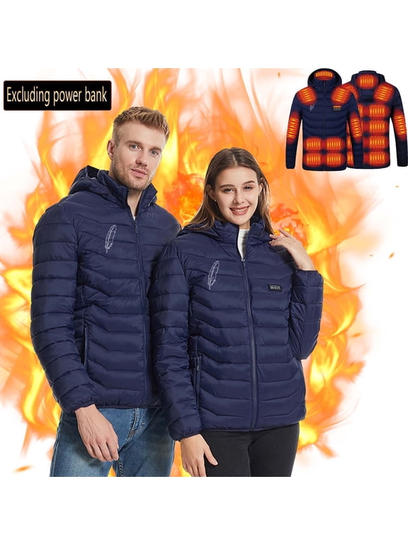 Heated Jacket,Winter Coats for Women,USB Intelligent Constant Temperature Heated Windproof Plus Size Coat for Men and Women Winter 4 Heated Jacket Coat