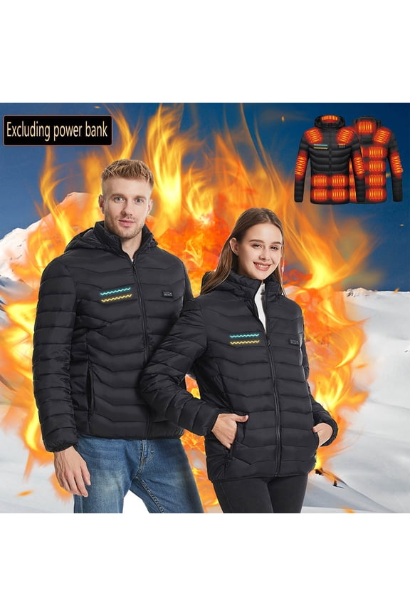 Heated Jacket,Winter Coats for Women,USB Intelligent Constant Temperature Heated Windproof Plus Size Coat for Men and Women Winter 21 Heated Jacket Coat,