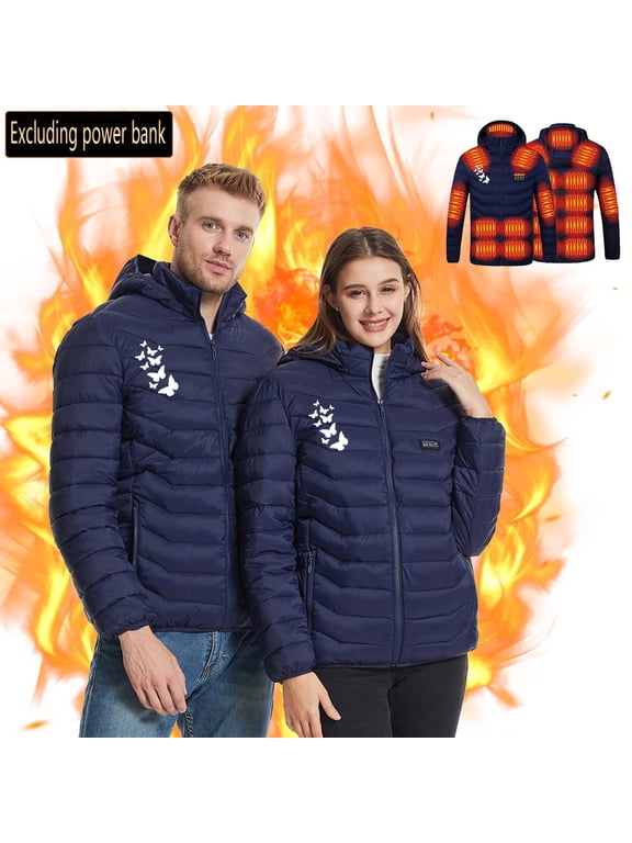 Heated Jacket,Winter Coats for Women,USB Intelligent Constant Temperature Heated Windproof Plus Size Coat for Men and Women Winter 21 Heated Jacket Coat,