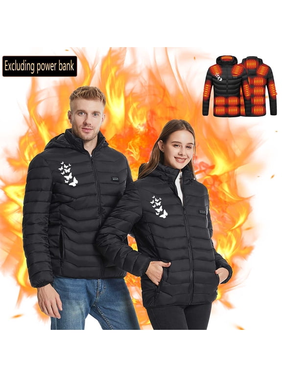 Heated Jacket,Winter Coats for Women,USB Intelligent Constant Temperature Heated Windproof Plus Size Coat for Men and Women Winter 21 Heated Jacket Coat,