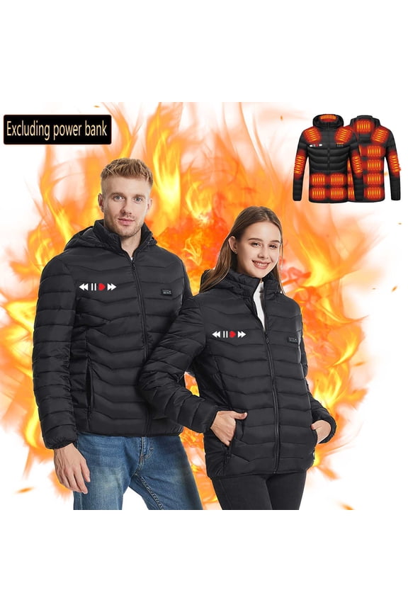 Heated Jacket,Winter Coats for Women,USB Intelligent Constant Temperature Heated Windproof Plus Size Coat for Men and Women Winter 21 Heated Jacket Coat,