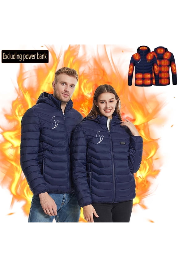 Heated Jacket,Winter Coats for Women,USB Intelligent Constant Temperature Heated Windproof Plus Size Coat for Men and Women Winter 4 Heated Jacket Coat