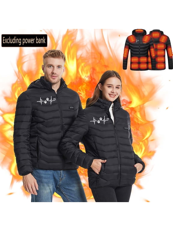 Heated Jacket,Winter Coats for Women,USB Intelligent Constant Temperature Heated Windproof Plus Size Coat for Men and Women Winter 4 Heated Jacket Coat